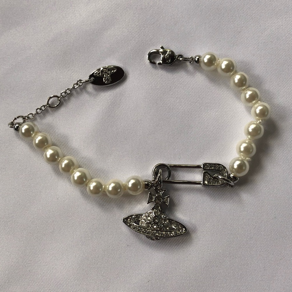 Silver Pearl Clothespin Bracelet